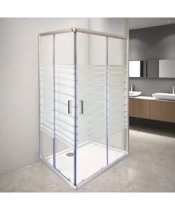 Affare Box doccia angolare con ante scorrevoli in vetro serigrafato 70x90x185 cm